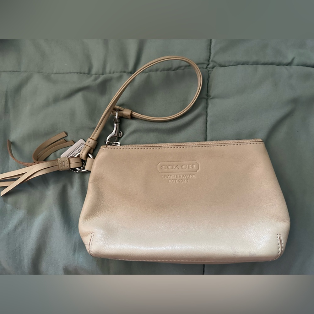 Coach Cream Leather Clutch Wristlet